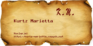 Kurtz Marietta névjegykártya